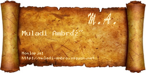 Muladi Ambró névjegykártya
